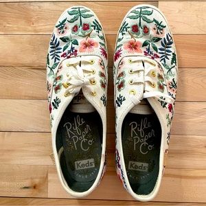 Keds x Rifle Paper Co. Embroidered Sneakers 7.5